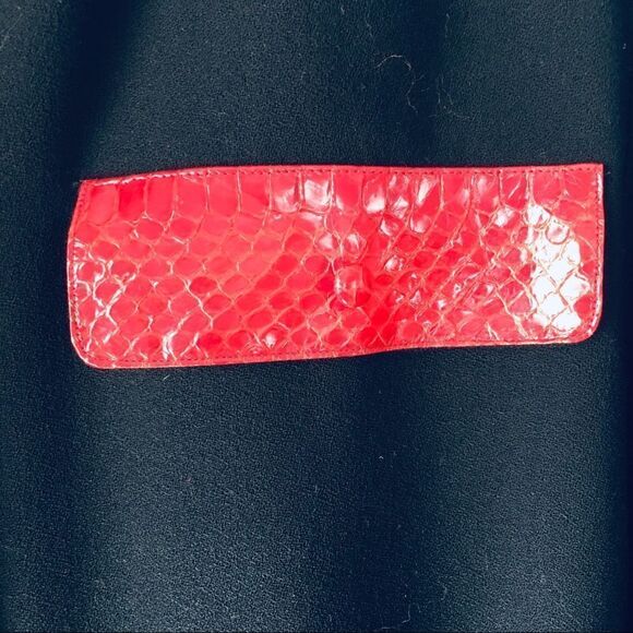 Vintage Francesca of Damon for Starington Black Wool and Red Leather Blouse - Picture 5 of 8